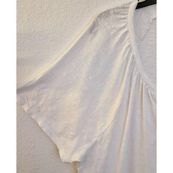 Talbots 100% Cotton Relaxed Fit V Neck Pullover Flutter Sleeve Top Size 2X EUC - Picture 2 of 7